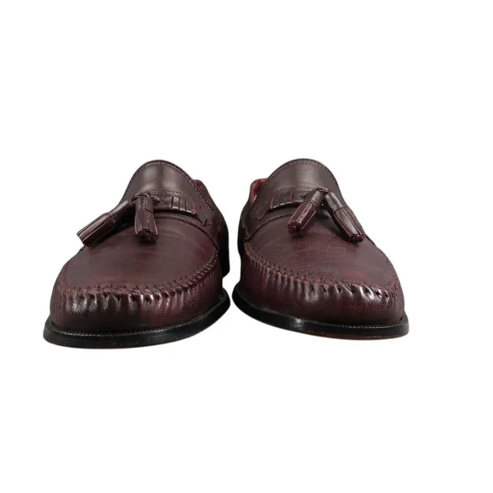 Stamati Mastroianni Shoes Mens 10 Tassel Loafers Moccasin Leather Classic Brown